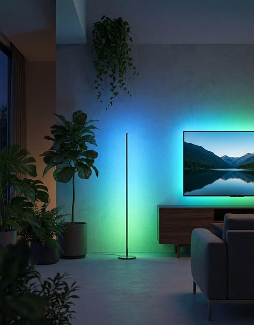 Lumina Aura Smart RGB LED Floor Lamp: Minimalist Corner Ambient Lighting with 16 Million DIY Mood Colours & Dynamic Sync