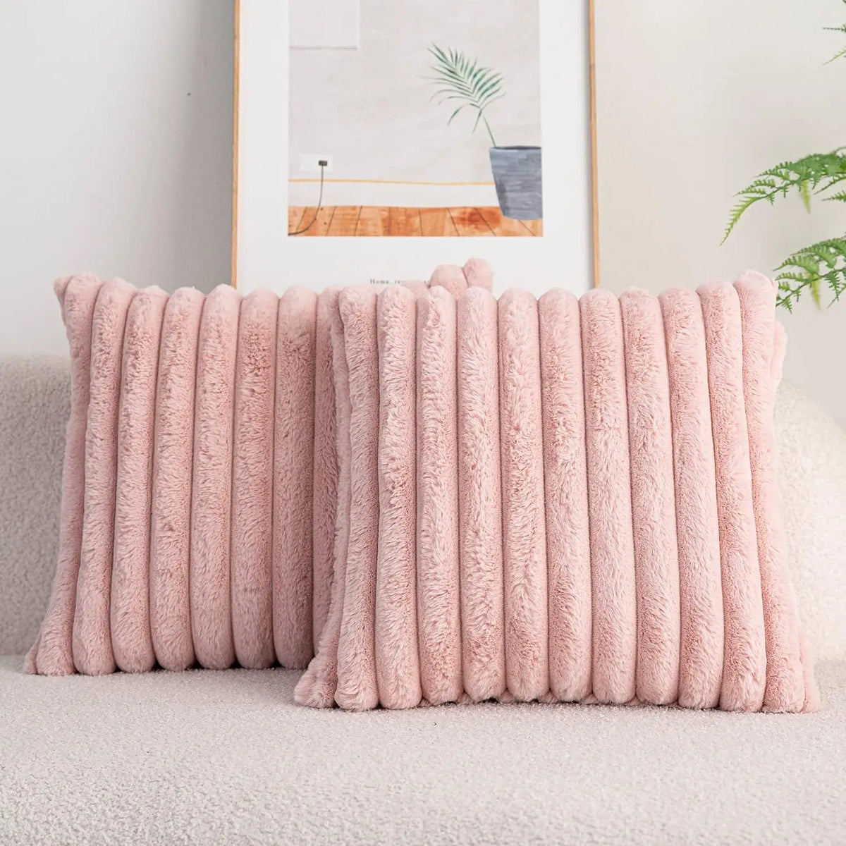 Valmere Faux Rabbit Fur Cushion Cover – Super Soft Textured Pillowcase for Sofa & Bedroom (Copy)