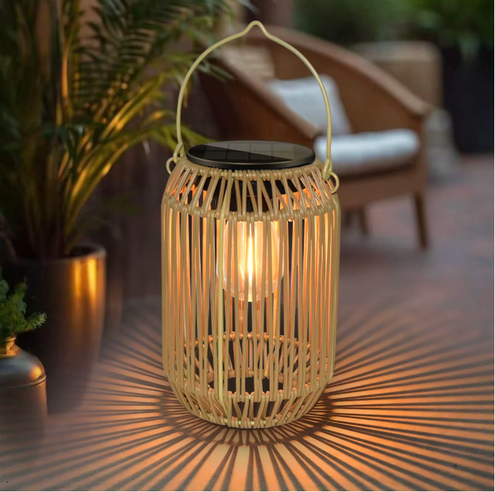 Valmere Woven Solar Lantern – Waterproof Boho Hanging Garden Light for Outdoor Décor