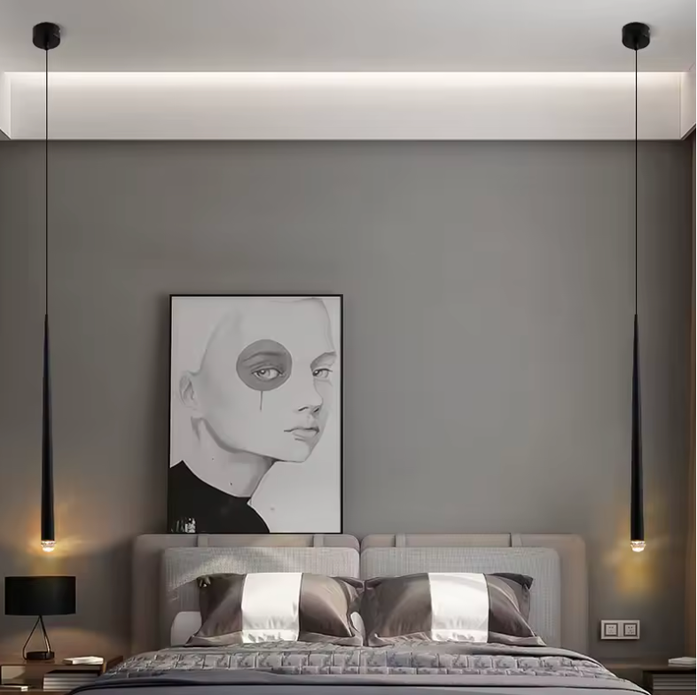 Valmere Modern Linear Pendant Light – Minimalist Ceiling Chandelier for Bedroom, Bar & Dining