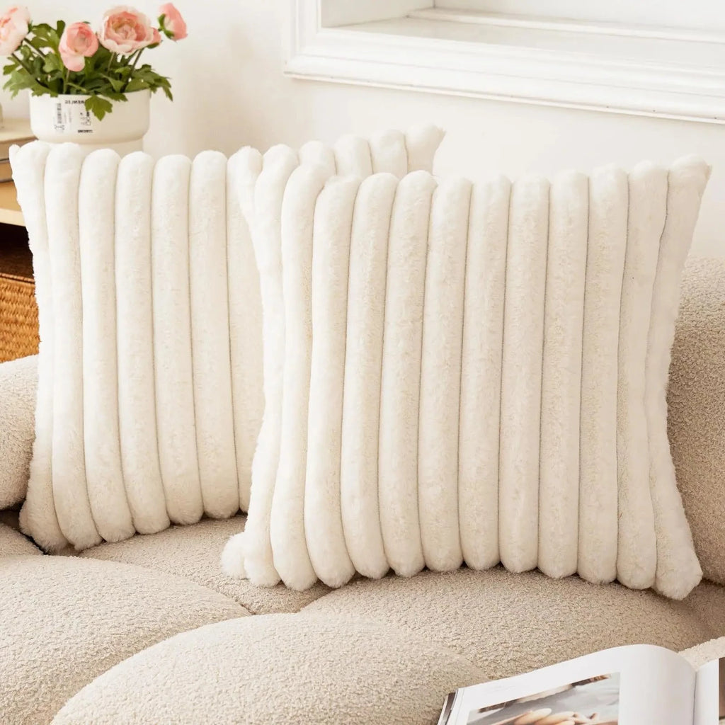 Valmere Faux Rabbit Fur Cushion Cover – Super Soft Textured Pillowcase for Sofa & Bedroom (Copy)